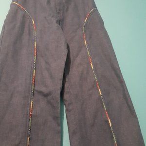 Montgomery Ward size 16 Rainbow Stitched Bellbottoms